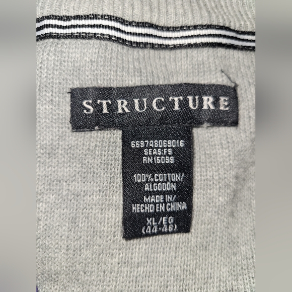 Structure Brand Men's Full Zip Cardigan 100% cotton sz XL - Picture 4 of 4